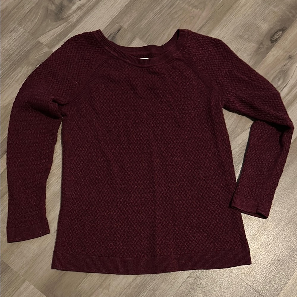 Sonoma burgundy basket weave knit sweater size S